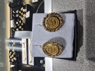 Dos Pesos Gold Coin Earrings
