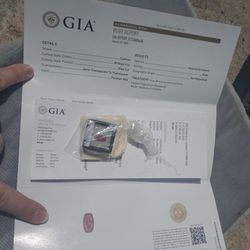 GIA Certified 2.97ct Ruby Gemstone Cushion Cut Heated Gem