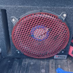 Planet Audio 12" Speaker With Amp Connected Behind Box. 