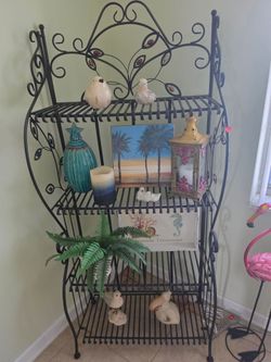 Black Wrought Iron Bakers Rack