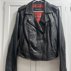 Black Leather Jacket - Size Large