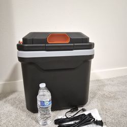 Electric Car Cooler and Warmer, 26 Quart Capacity, Thermoelectric Iceless Cooler for Travel, Camping, Vehicles, Truck, Home - 12V DC and 120V AC (Blac