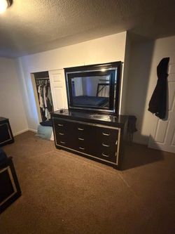 Black Dresser with Mirror