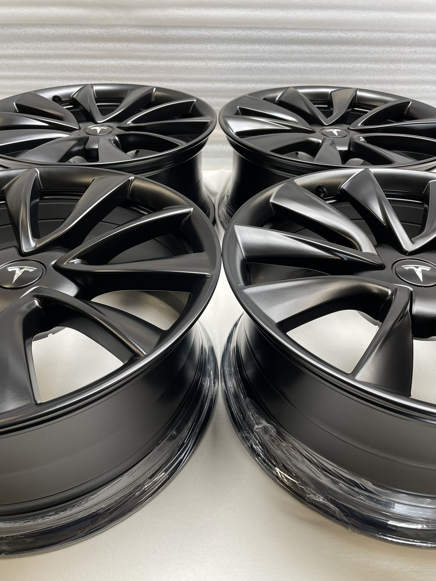 19” Oem Tesla Model 3 Factory Wheels 19 Inch Satin Black Rims Tesla 3 New