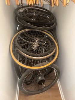 LOT OF RIMS & TIRES MOST NEW MUST GO MAKE OFFER