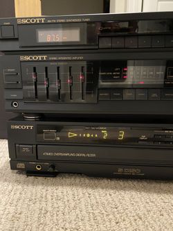 Vintage Scott Stereo Amplifier,Tuner,5CD Changer,Bluetooth 5.0 Stereo Audio Receiver Module Technics SB-CR33 2 Way Speaker System