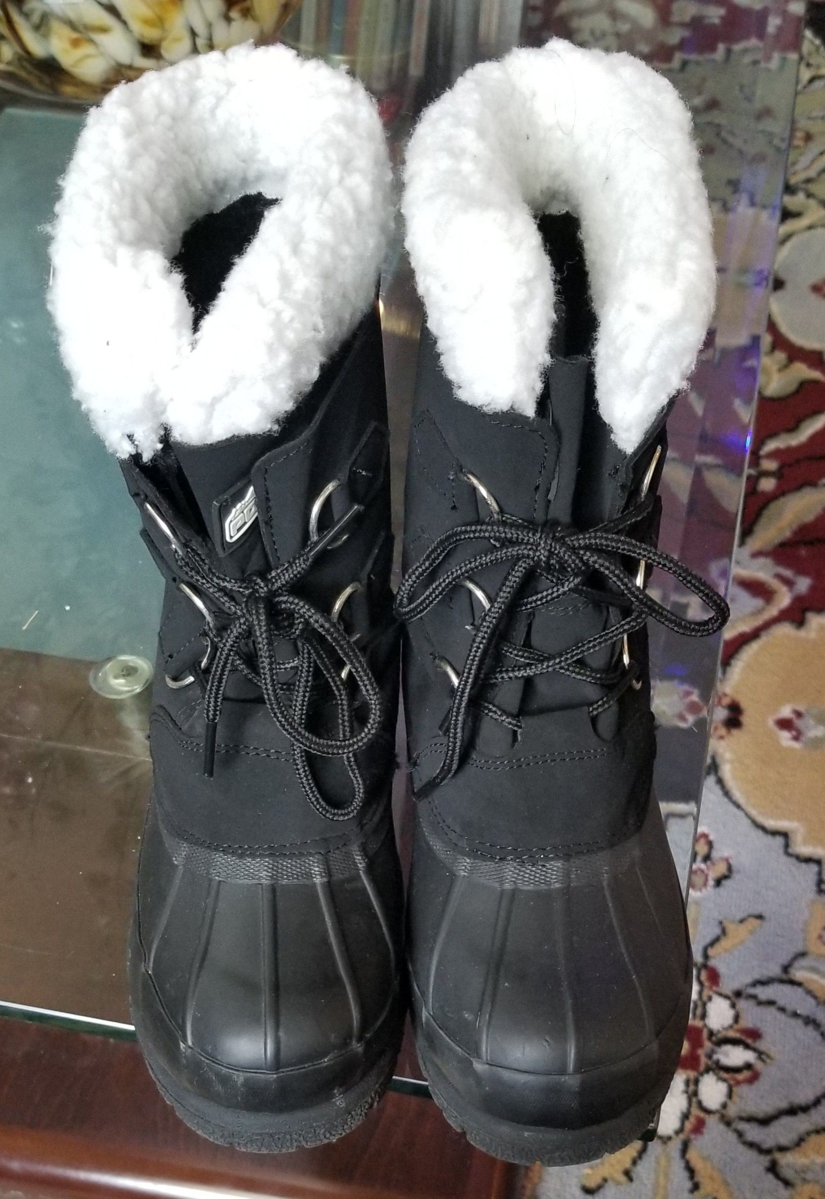 POLAR Kids Pull On Drawstring Wool Rubber Waterproof Snow Rain Boots