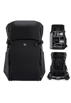 K&F CONCEPT 30L Extra Large Camera Backpack Photography Waterproof Bag for Canon