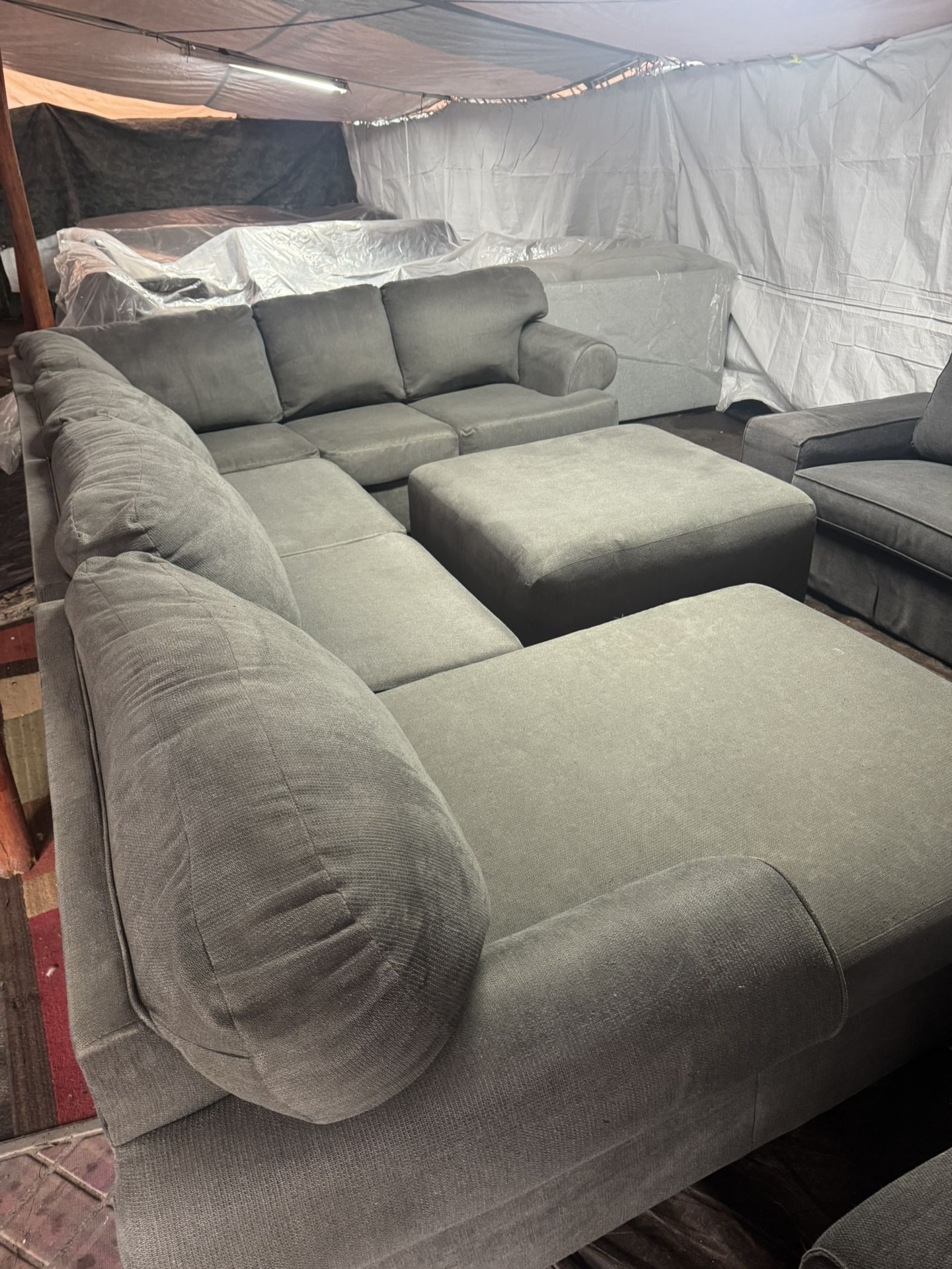 Great Sectional With Ottoman Great Condition Clean We Sell All The Time Delivery $40 Local