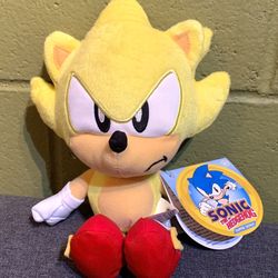 Sonic The Hedgehog 3  Movie Super Sonic Yellow Plushie 