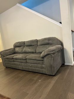 Gray Microfiber 3-Seat Sofa