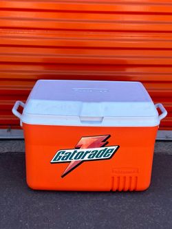 Vintage 90's Rubbermaid Gatorade Cooler Orange Ice Chest 48 QT Clean