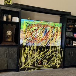 Tv Entertainment Center Black And Grey 