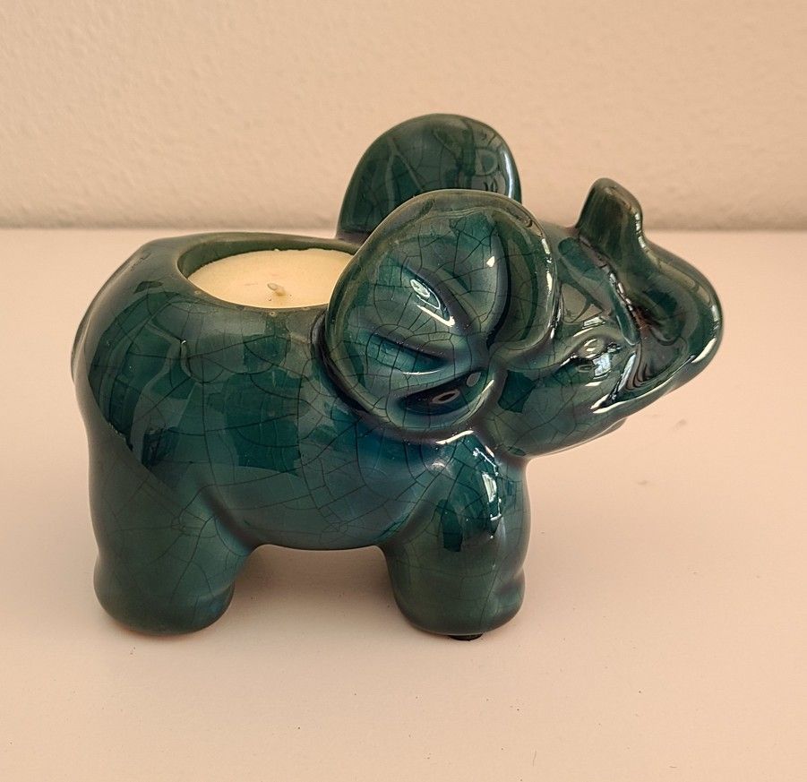 Elephant Planter or Candle Tea Light Holder Elephant Design