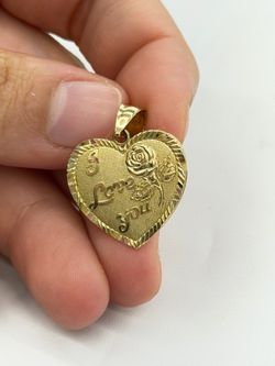 10KT Real Gold "I Love You" Pendant