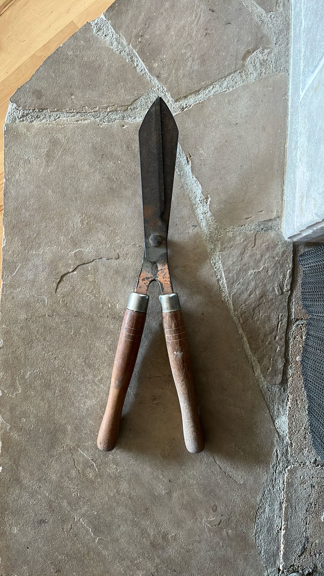 Vintage Wood Handle Hedge Trimmer Shears