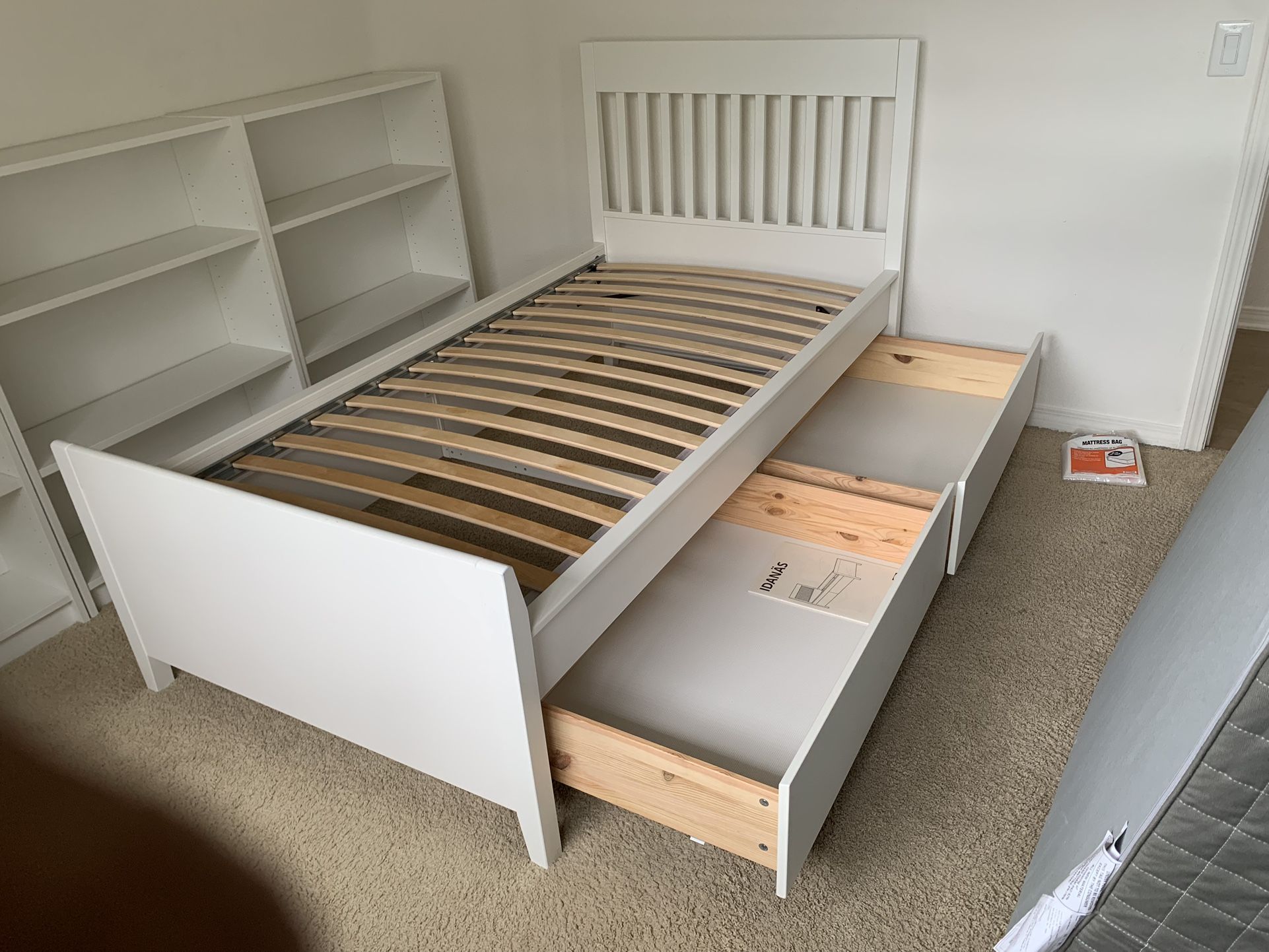 IKEA IDANÄS Twin Size Bed Frame with 2 Storage Excellent Condition Like New