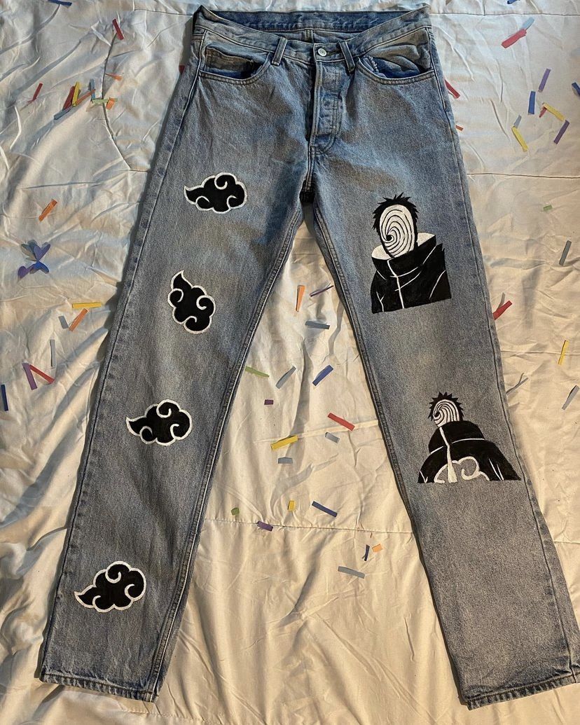 custom anime hand painted jeans!
