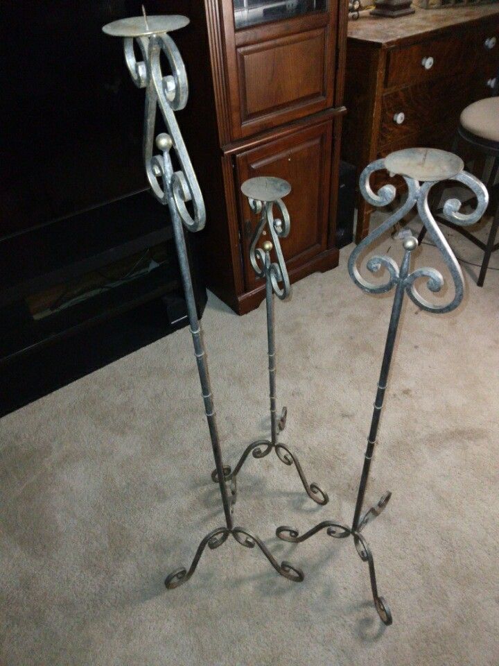 Tall Iron Candle Holders 