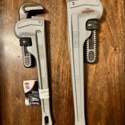 Pair Of Ridgid Aluminum Pipe Wrenches