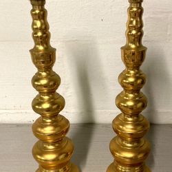 Pair of Matching Brass Candle Holders