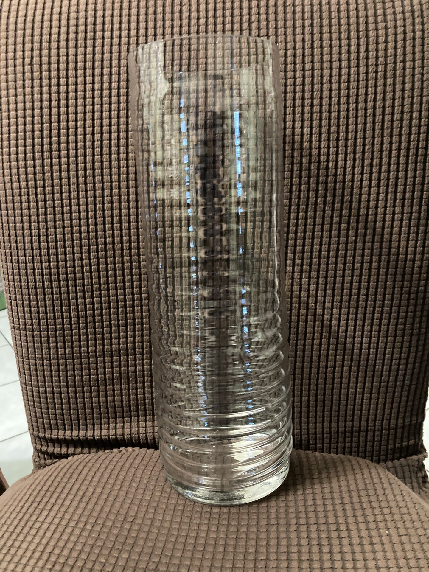 Clear Glass 14 Inch Tall Vase