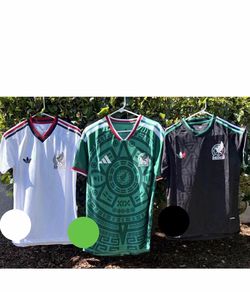 Jerseys De Mexico Black Only 3X White And Green S,m, l, xl,xxl For Adults $50 Each for Kids Color Green Size 24,26,28,30 $30 Each 