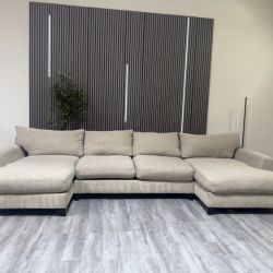 Down Filled Double Chaise Sectional Sofa