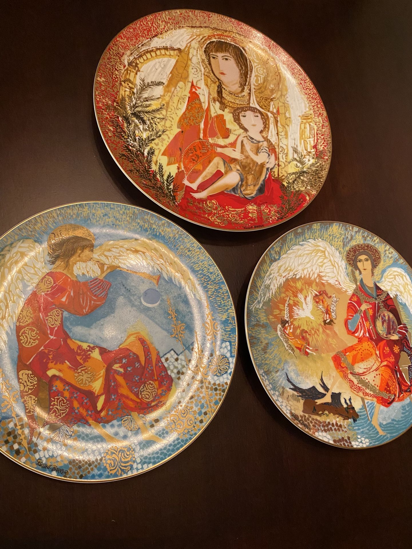 Antique Porcelain Plates Anna Perenna  The Byzantine Triptych  Madonna