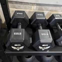 Vulcan Fitness 60 Lb Elite Hex Dumbbell Pair