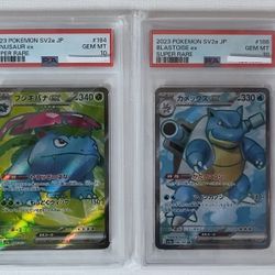 PSA 10, Venusaur & Blastoise Pokemon Graded Cards