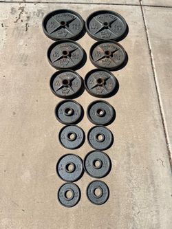 Hampton 255lb Olympic weight plate set