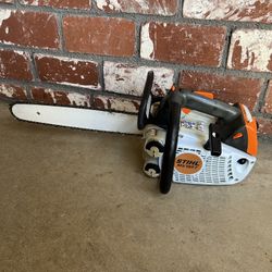 STIHL MS193T Top Handle Chainsaw - Gas Powered Trim Saw W/ 14” Bar & Chain In Good Working Order