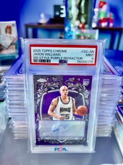2025 Topps Chrome Jason Williams AUTO & #35/99 Purple Refractor PSA 9