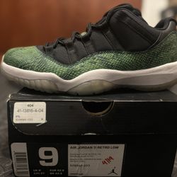 Jordan 11 Low Green Snakeskin 