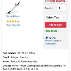 Audi Q5 Rack And Pinion 2012