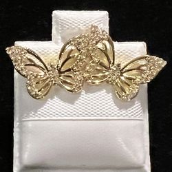 Earrings- Butterfly Earrings Gold Plated 14K