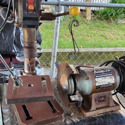 Bench Drill Press and Ginding Wheel