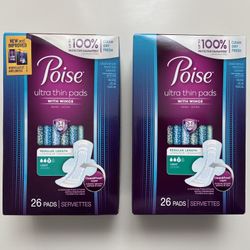 Poise Ultrathin pads with wings 