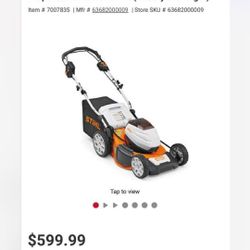 New Stihl Electric Lawn Mower, Charger, Battery