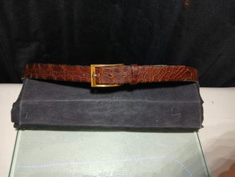 Authentic  1960's Vintage Crocodile Skin Belt(  Unisex. )