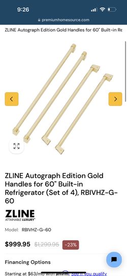 Zline/ Refrigerator Handles Gold