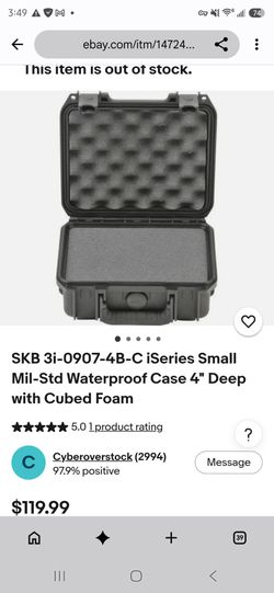SKB 3i-0907-4B-C iSeries 0907-4 Waterproof Case with Cubed Foam