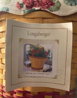 2002 GRANDMA BONNIE LONGABERGER GERANIUM BASKET