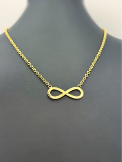14k solid yellow gold Infinity sign necklace roller link style chain 20.5” 2.5mm