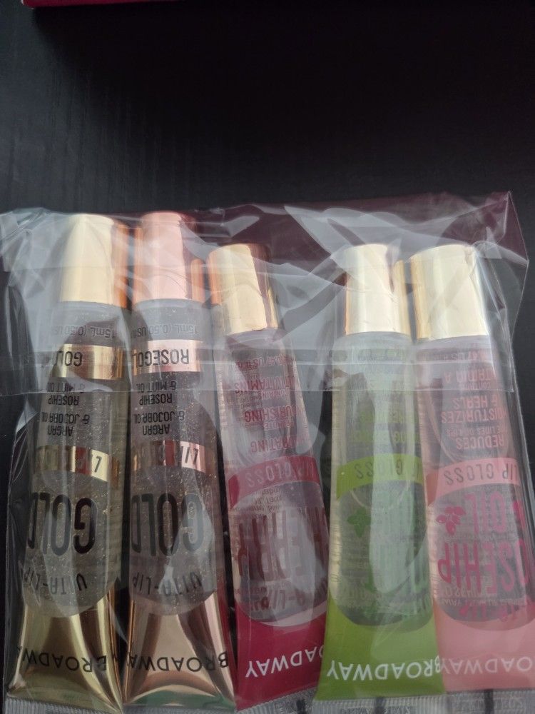 5 Pcs Broadway Vita-Lip Clear Lip Gloss Nourishing Long Lasting High Shine Glossy