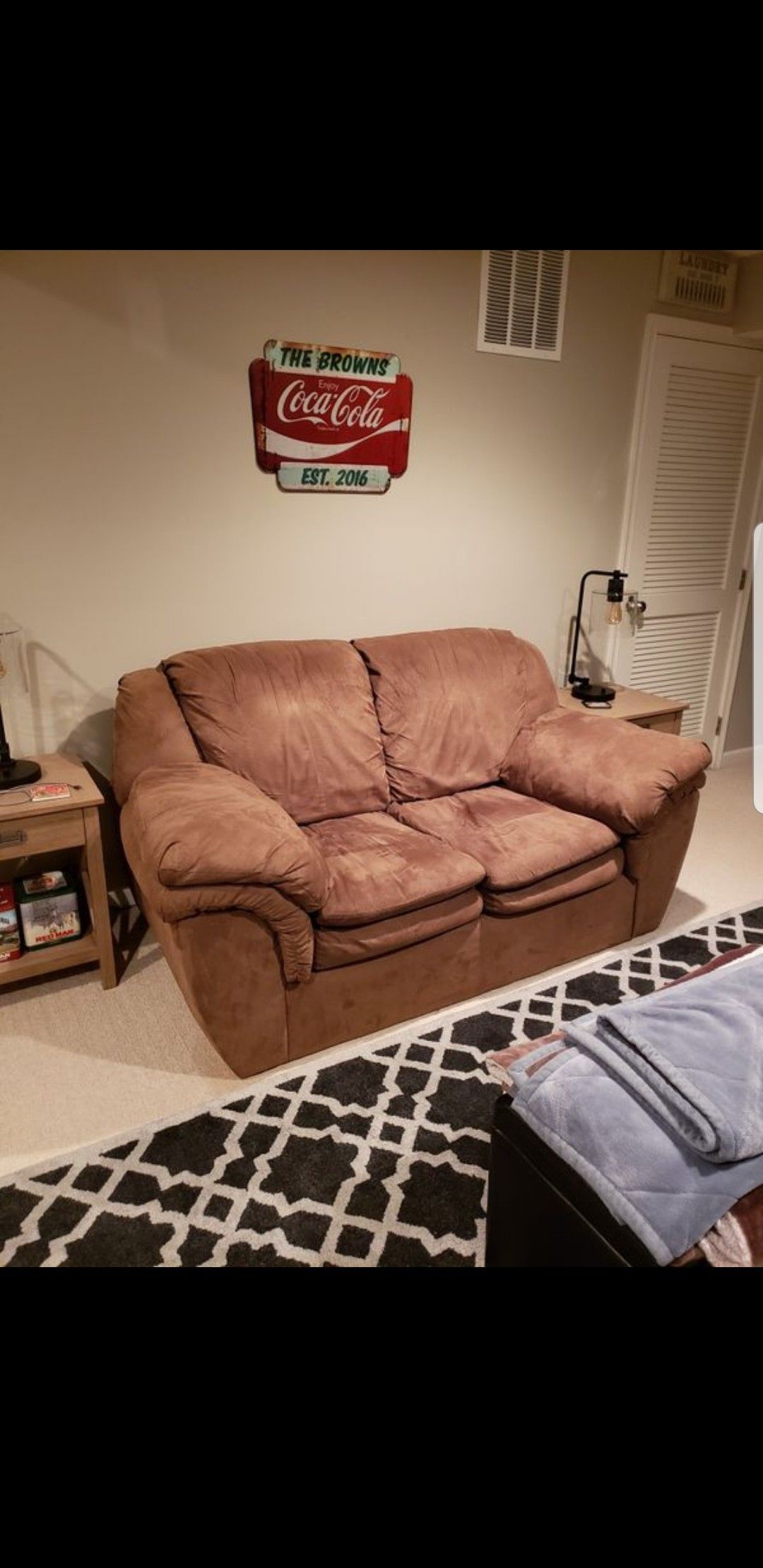Upholstered barely used love seat FREE