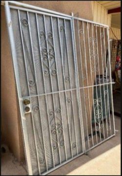 Wrought Iron Metal Double Door 