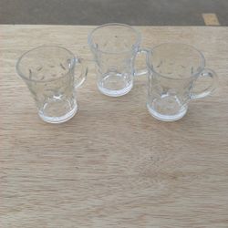 3 Glass Tea Mugs