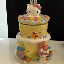 Hello Kitty Cake Stand Easter Ceramic 